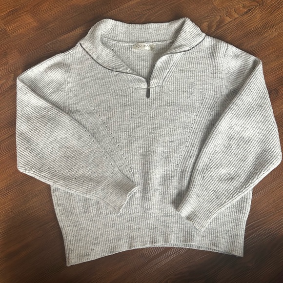 Quarter Zip Pointelle Sweater - Picture 5 of 9